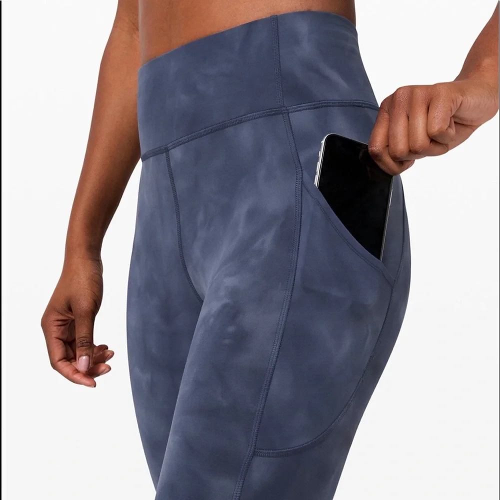 lululemon athletica Navy Tie-Dye High-Rise Leggings
